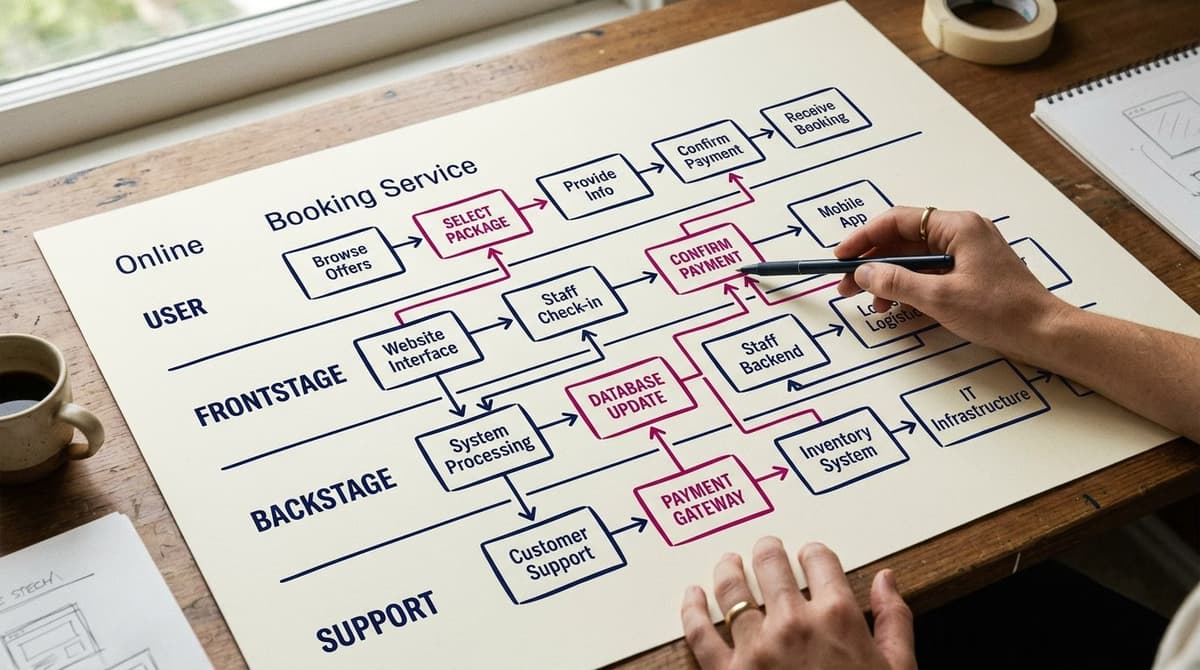 Service Blueprint: Guía práctica con ejemplos