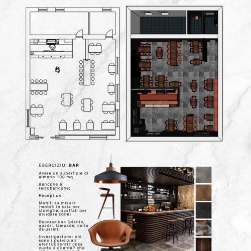 Progetto di interior design realizzato da uno studente EULE